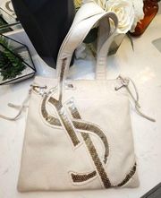 YVES SAINT LAURENT CANVAS SAC MONOGRAM SEQUIN