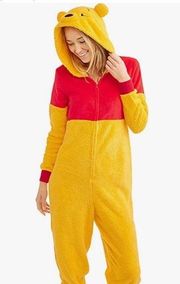 Disney Winnie the Pooh Soft Plush Onsie Zippered Pajamas