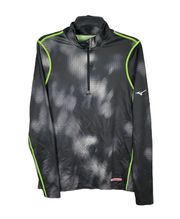 Thermo Breath Black & Gray w Green Stitching Athletic Top Women L