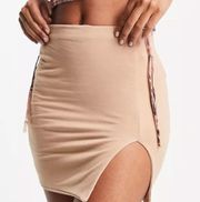 Nude mini skirt 