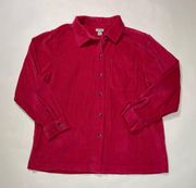 LL Bean MP Fuchsia Comfort Corduroy Big Shirt Jac Jacket