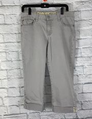 cotton blend denim capris Grey Sz 10