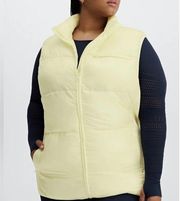 Fabletics Packable Pastel Yellow Puffer Vest size 2X