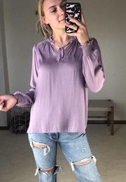 Simply Vera: Lavender Smocked Long sleeve Blouse