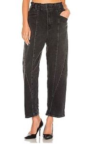 Free People x We The Free Powell Boyfriend Pull On Jean in Gun Metal