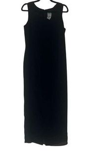 R&M Richards Womens Size 14 Maxi Dress Black Sleeveless Back Zipper Lined Dressy