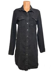 Denim Button Down Long Sleeve Dress Size Large