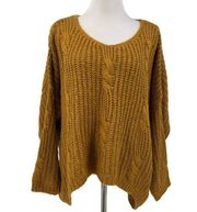 Unif X Urban Outfitters Womens Size Small Sweater Cable Knit Mustard Loose Fit