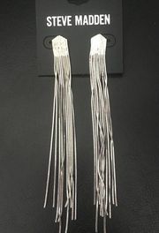 Steve Madden Long Silver Tassel  5 1/4"