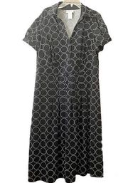 ROBBIE BEE black and white fit and flare dress, plus size 14W