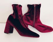 Maroon Velvet Boots