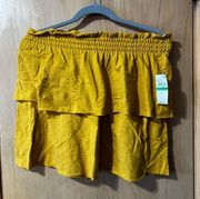 Planet Gold  Tiered Mini Skirt Juniors Women's L Narcissus Pull On Stretch