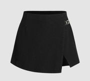 Cider Black Denim Mid Rise Skort