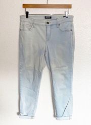 Buffalo By David Bitton Aubrey Light Wash Mid Rise Super Soft Capri Bleach Jeans