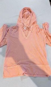 Fresh Produce Women's Hoodie Long Sleeve Pullover Sweatshirt Peach Size Small