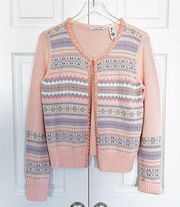 ($15) Crazy Horse Liz Claiborne Velvet Ruffle Knit Cardigan