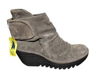Women’s Fly London gray heel booties size 38 USA 7.5