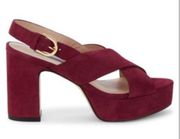 STUART WEITZMAN Jerry Suede Heeled Sandals Size 9 NWT