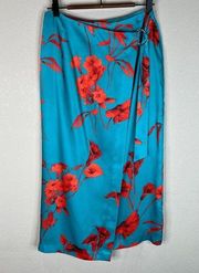 Ted Baker Women's Fantasia Split Hem Midi Skirt Multicolor Size 2 Floral Beach