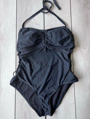 Ava & Viv Black Halter One Piece Swimsuit NWOT 16W