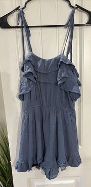 Blue Ruffle Romper