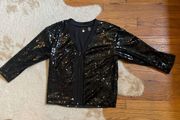 BKE Black Sequin Zip Up Jacket - Like New - Women’s Size M