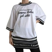 Dolce & Gabbana White Cotton DG Fashion Crew Neck Tee T-shirt M