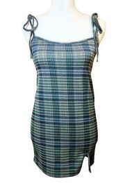 Women's𝅺 Papermoon blue plaid sleeveless mini dress