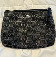 Vintage Black and Metallic Silver Pouch