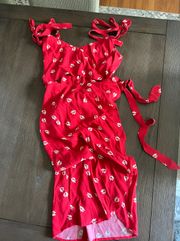 Floral Red Dress
