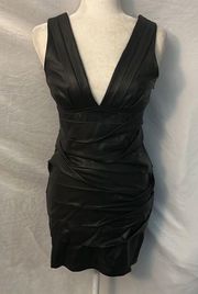 Vegan Leather LBD Cocktail Pleather Size M Holiday Party