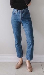 Everlane The Straight High Rise Straight Leg Cropped Jeans Women’s Size 29 Ankle