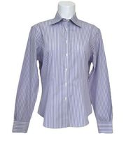 Brooks Brothers Purple Stripe 346 Fitted Non Iron Button Down Shirt Size 10