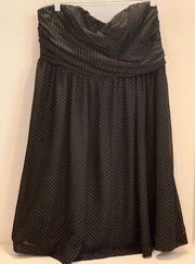 ******MARKED DOWN HOLIDAY DRESS*****LANE BRYANT Black Strapless Gold Metallic 14