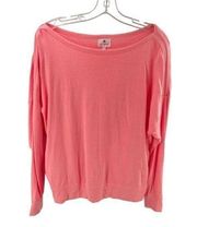 Sundry off shoulder sweatshirt coral pink orange long sleeve XS