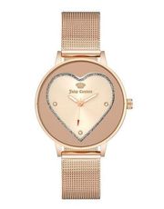 NWT Juicy Couture Rose Gold Stainless Steel Mesh & Rhinestone Watch