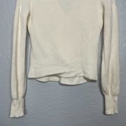 Moth  Women XS Cream Faux Wrap Knit Sweater Long Sleeve Balletcore