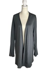 FLAX Jersey Cardigan Size Large Charcoal Gray