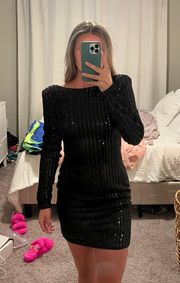 Black Sequin Cocktail Dress