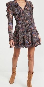 Ulla Johnson Julie Dress Jet Floral Puff Long Sleeve