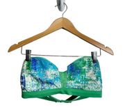 Under Armour Bikini Top Womens Green/Blue Size Medium