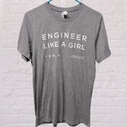 Engineer like a girl Tesla engineering day 2021 gray shirt sz medium