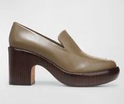 Vince Narissa Platform Pump Clog in Cypress Green size 8.5