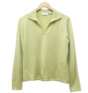 Vintage Neiman Marcus 100% Cashmere Polo Sweater Spring Green Womens Size Medium