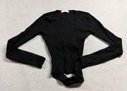 ZARA Knit Black Long Sleeve Crewneck Ribbed Knit Open Back Sweater Size Medium