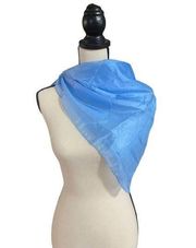 VINTAGE sky blue silk scarf Japan