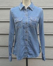 Seven7 Striped Chambray Button Down Shirt