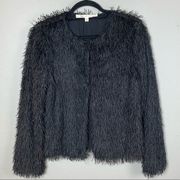 Max Studio jacket blazer black shag small