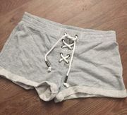 No boundaries gray laced workout shorts