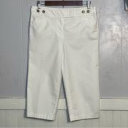 Ann Taylor Margo White Chino Pants Size Cropped Straight Leg capris